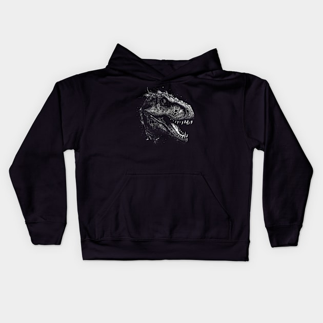 King of the Tyrant Lizards Kids Hoodie by Quotee